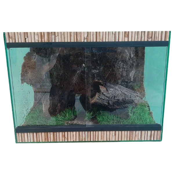 Stakleni terarijum 34x20x28cm sa 3D pozadinom