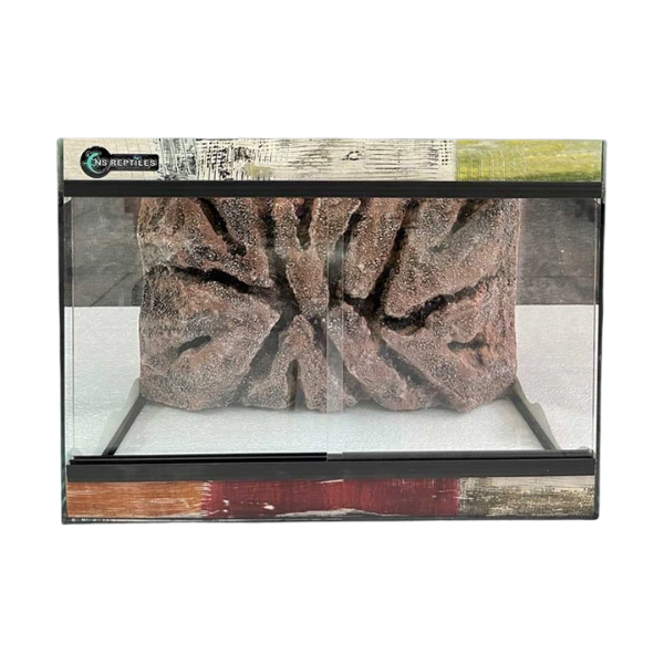 Stakleni terarijum 35x20x25cm sa 3D pozadinom